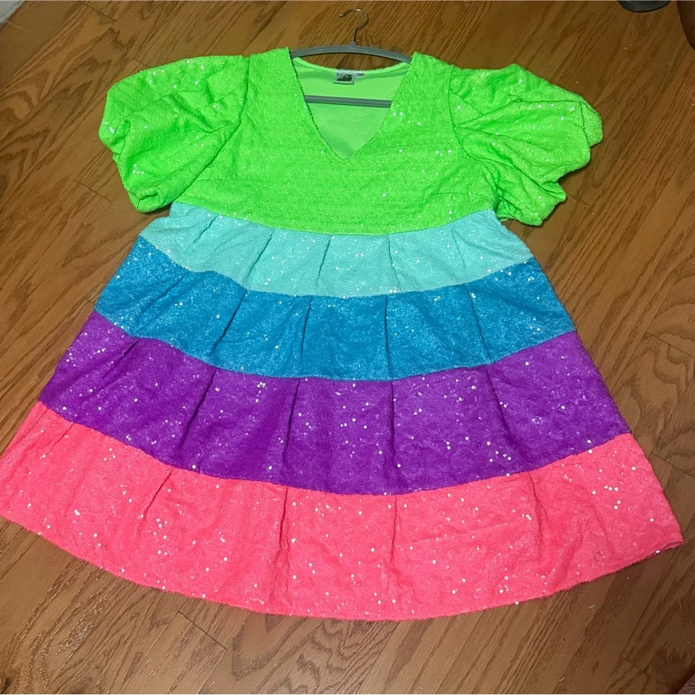Queen of Sparkles Neon Dress